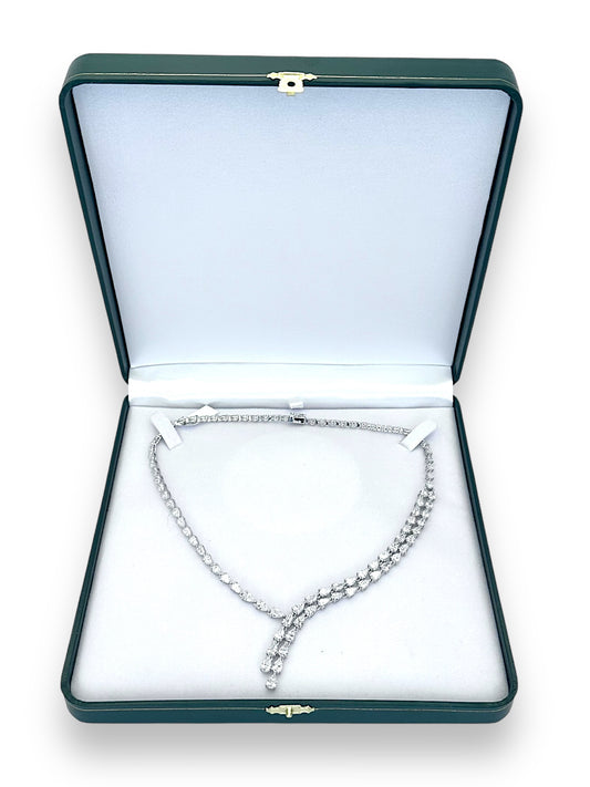 17 In White Gold Graduated Pear Lab Diamond Necklace 24.97CT image 1