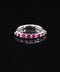 14K White Gold Ruby Baguette & Diamond Ring Size 6.75