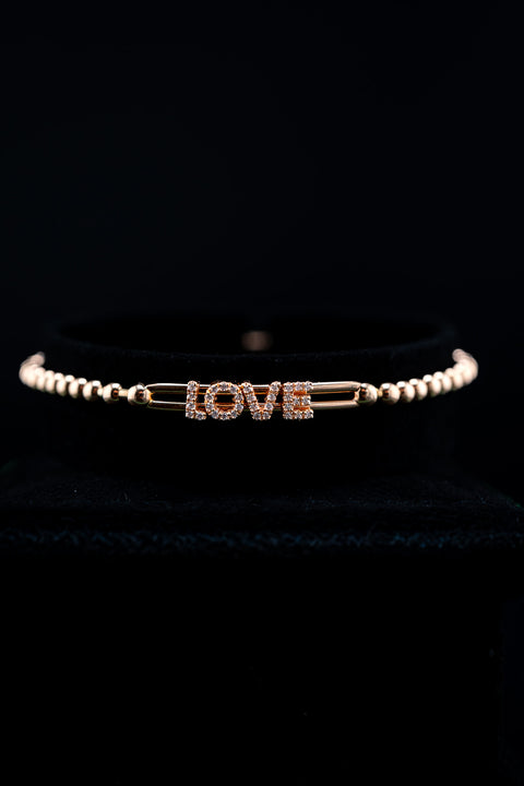 Hulchi Belluni 18K Rose Gold Love Slide Bracelet