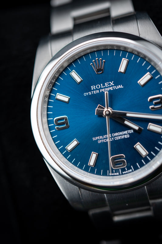 2018 Rolex Oyster Perpetual 34mm Blue Dial – Watch & Card
