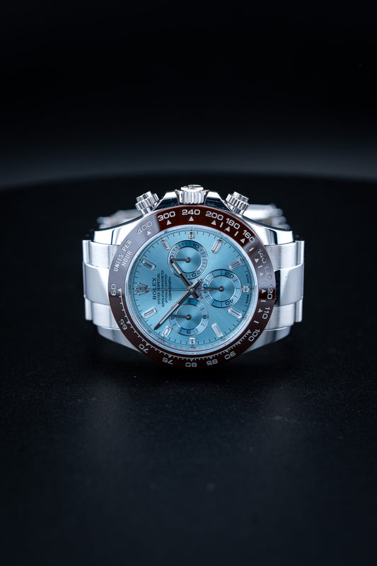 2022 Rolex Cosmograph Daytona – Ref. 116506 – Platinum with Ice Blue Dial – Mint Condition, Complete Set