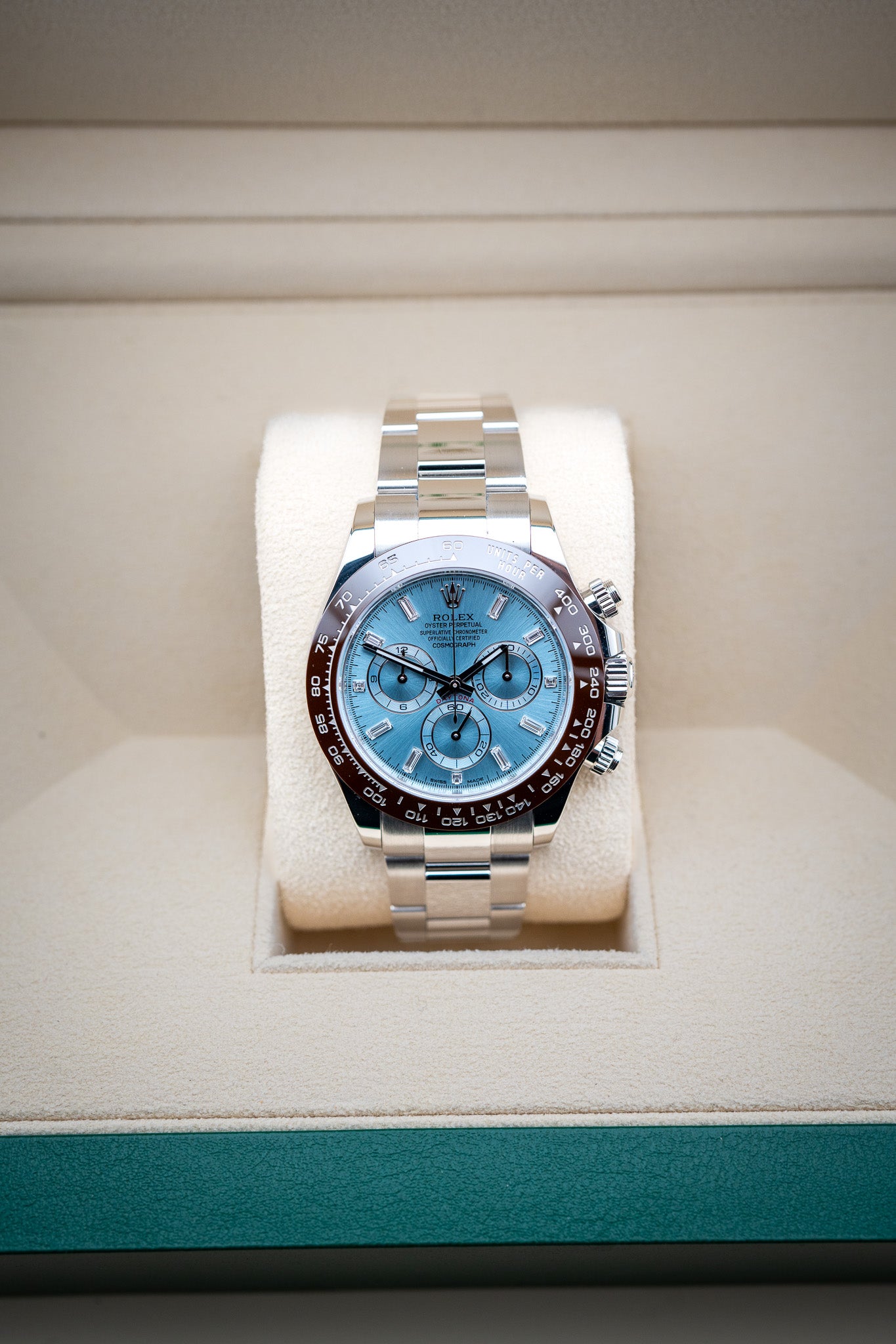 2022 Rolex Cosmograph Daytona – Ref. 116506 – Platinum with Ice Blue Dial – Mint Condition, Complete Set
