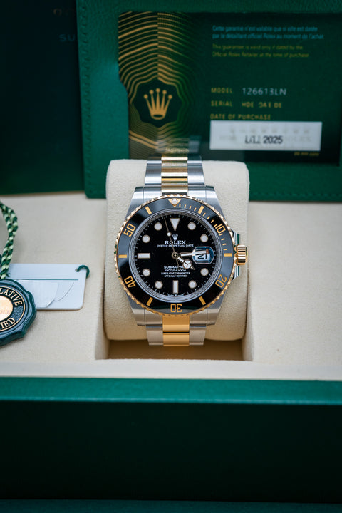 2025 Rolex Submariner Date Two-Tone Black Dial – Brand New, Complete Set
