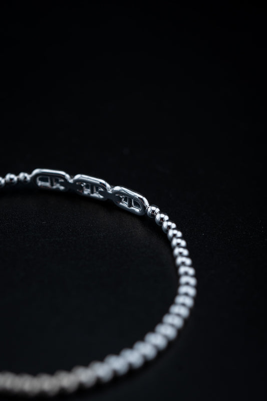 Hulchi Belluni Diamond Link Stretch Bracelet – 18K White Gold – 0.04ctw Natural Diamonds