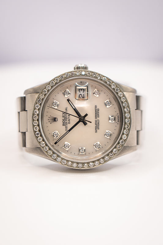 Rolex Oyster Perpetual Date 34 Ref. 1500 - Mother of Pearl Diamond Dial