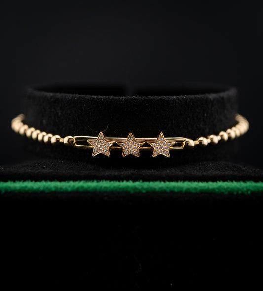18K Yellow Gold Hulchi Belluni Star Slide Bracelet