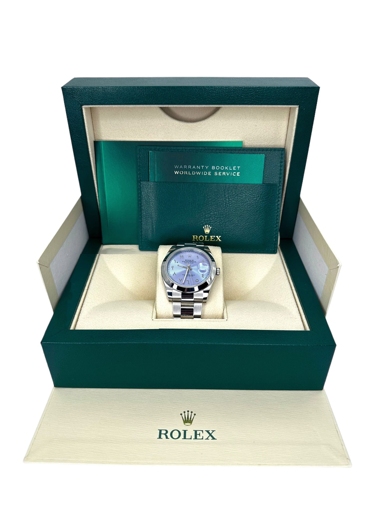 2022 Rolex Datejust 41 #126300 - Ice Blue Arabic Aftermarket Dial, Like New Mint image 6