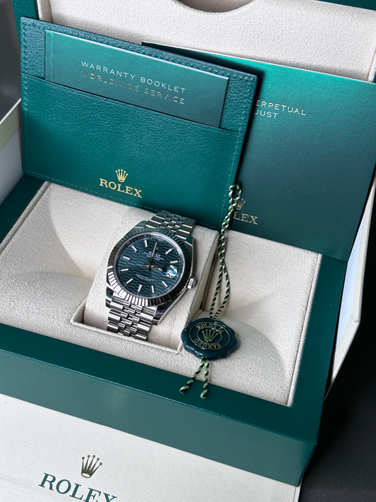 Brand New 2024 Mint Green Motif Datejust Jubilee Fluted DISCONTINUED 126334-0030 image 1