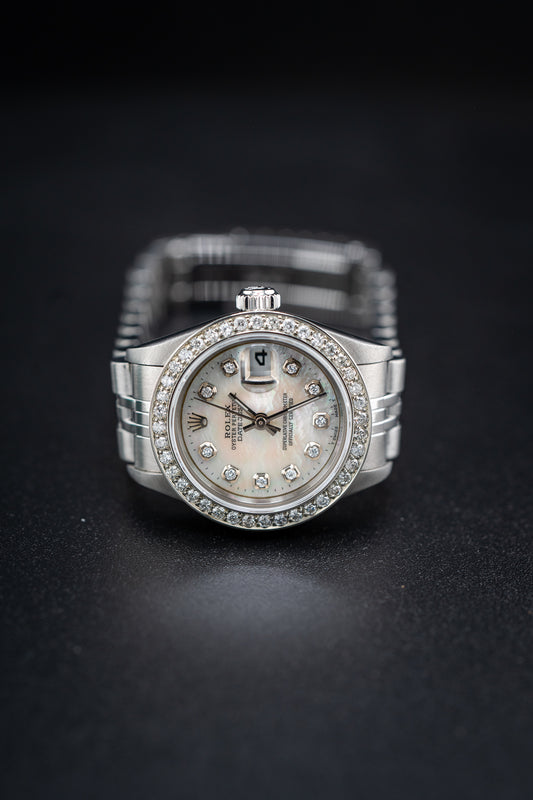 Rolex Ladies Datejust – Mother of Pearl Diamond Dial & Bezel – Ref. 79174