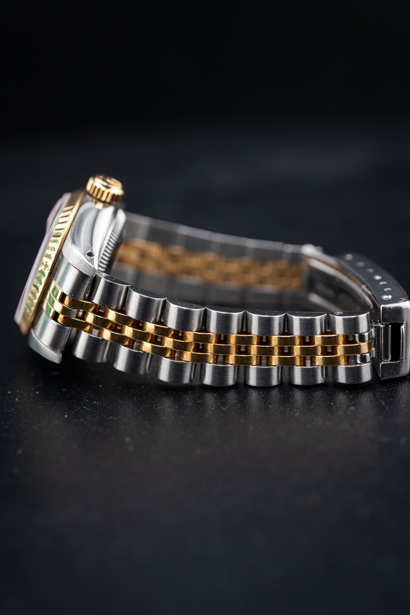 Preowned Rolex Ladies Two-Tone Datejust – Ref. 69173 – Custom Pink Roman Dial