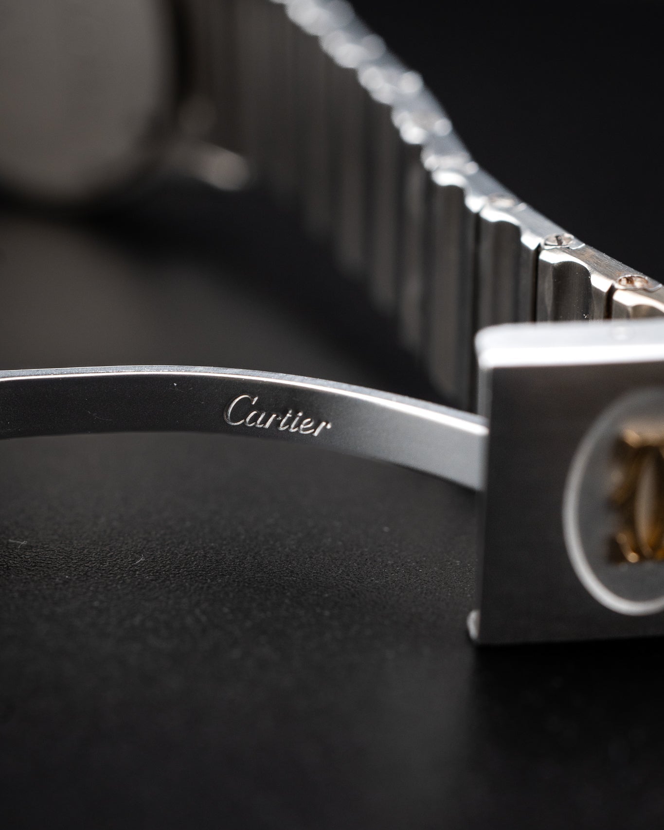 Cartier Santos Octagon LM W2001583 SS/K18YG Ivory Dial Quartz Watch Only