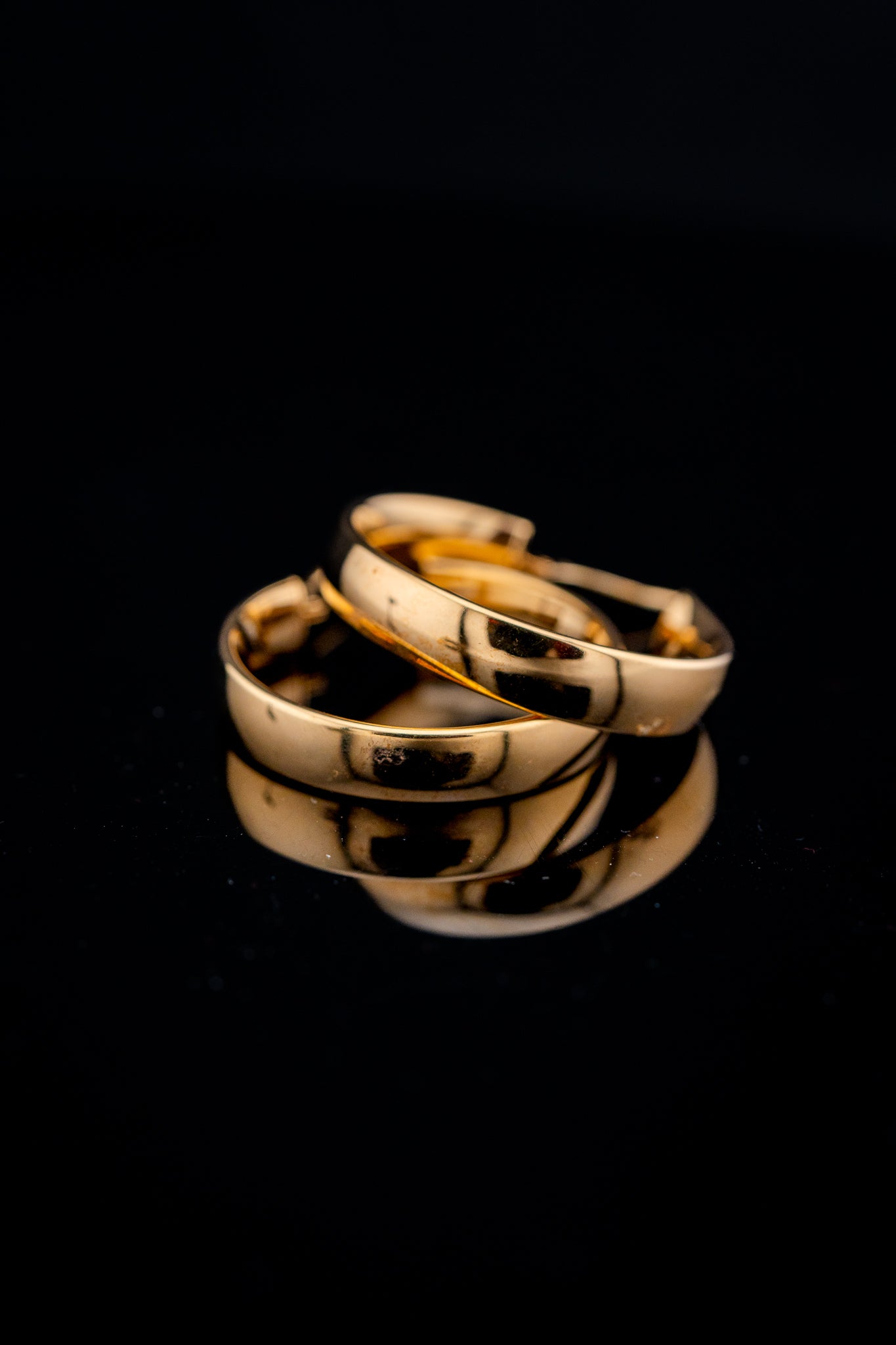 14K Yellow Gold Polished Hoop Earrings