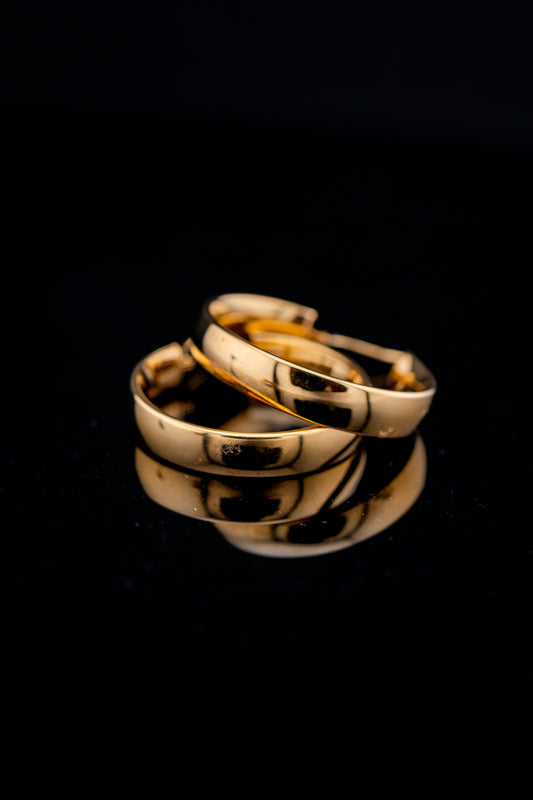 14K Yellow Gold Polished Hoop Earrings