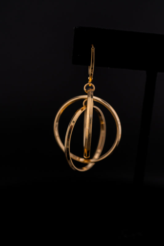 14K Yellow Gold Multi Hoop Earrings