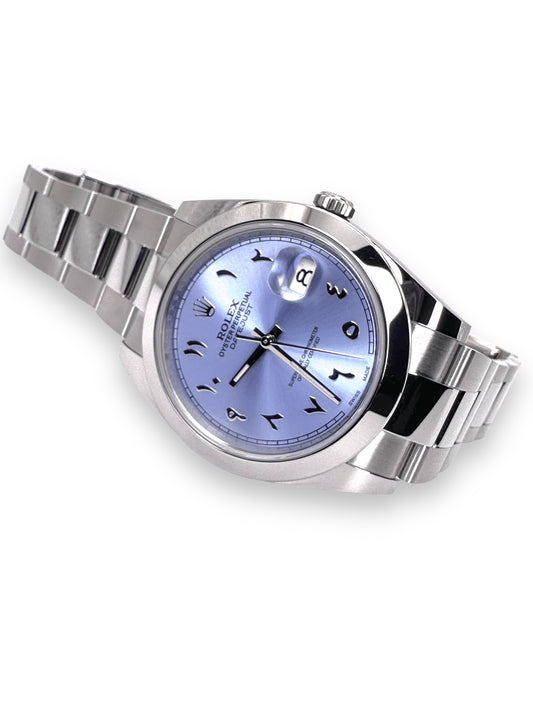 2022 Rolex Datejust 41 #126300 - Ice Blue Arabic Aftermarket Dial, Like New Mint image 1