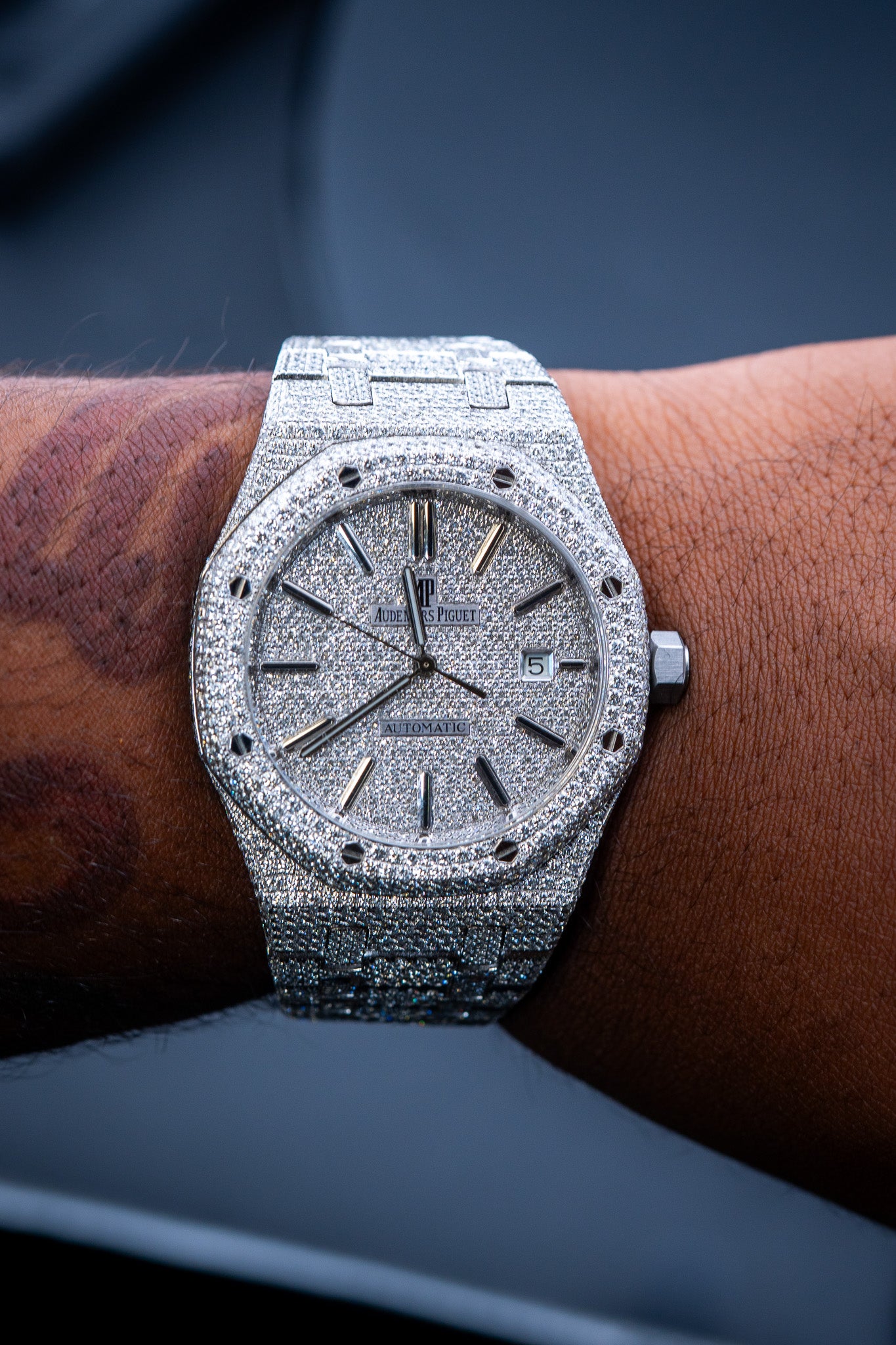 Audemars Piguet Royal Oak 41mm – Fully Bustdown – Aftermarket Diamonds – Stainless Steel – Brand New