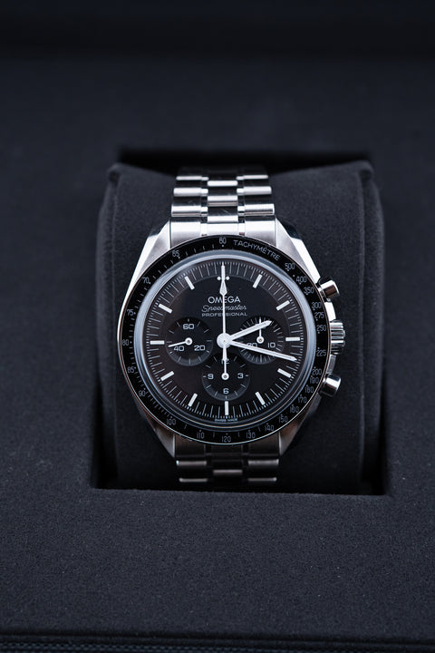 2023 Omega Speedmaster Moonwatch – Black Dial – Ref. 310.30.42.50.01.002 – Pre-Owned Complete Set