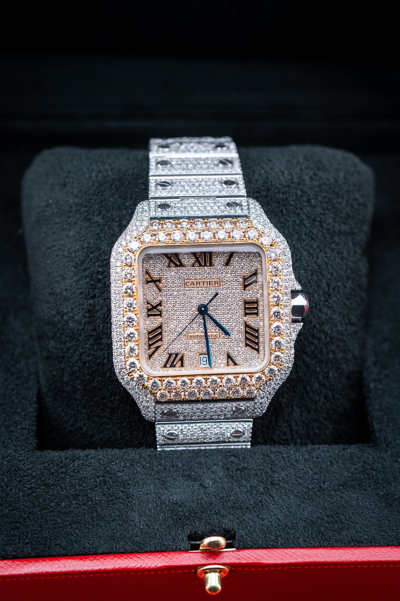 Cartier Santos XL Two-Tone – Full Bustdown VS+ Natural Diamonds