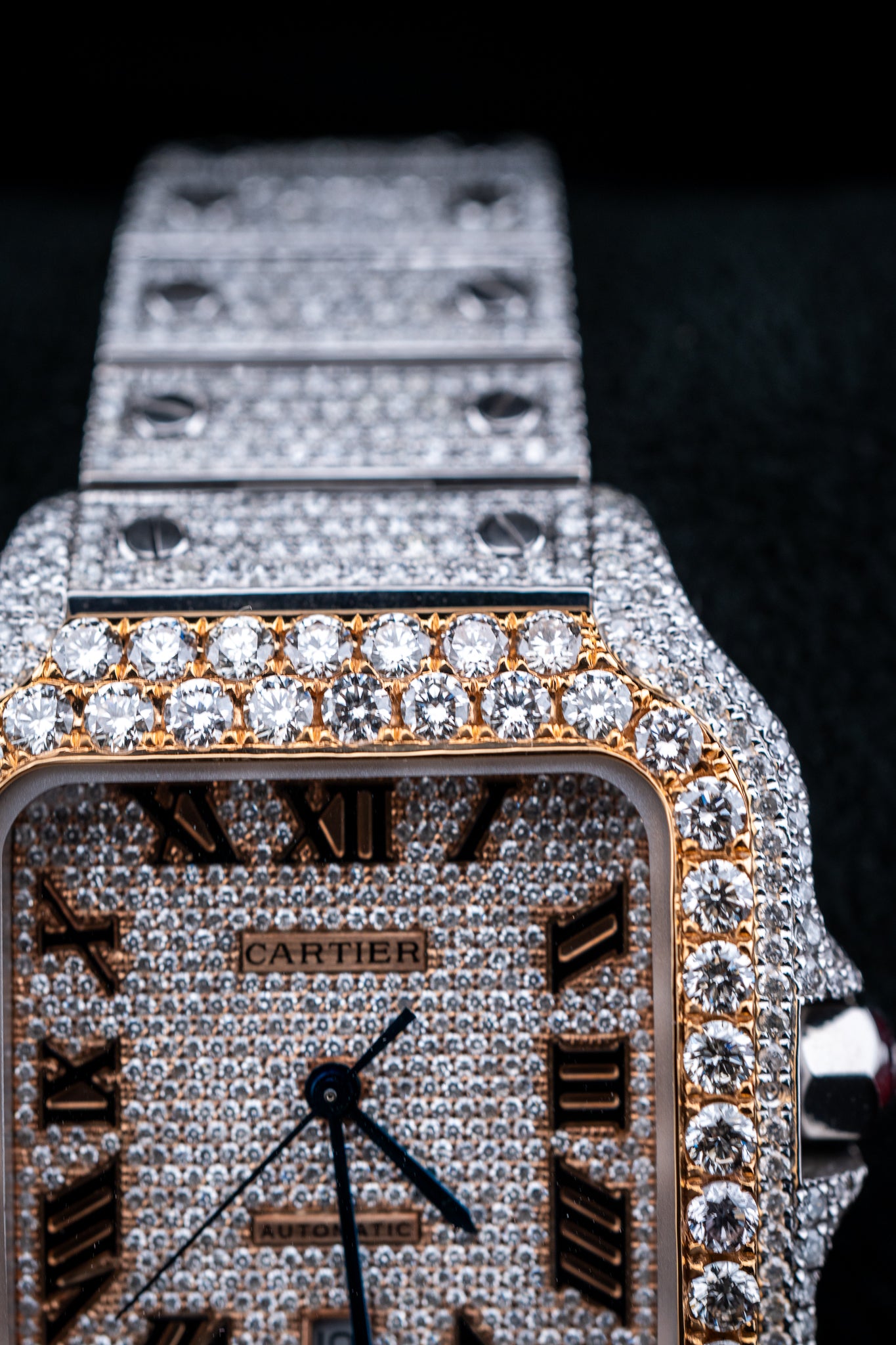 Cartier Santos XL Two-Tone – Full Bustdown VS+ Natural Diamonds