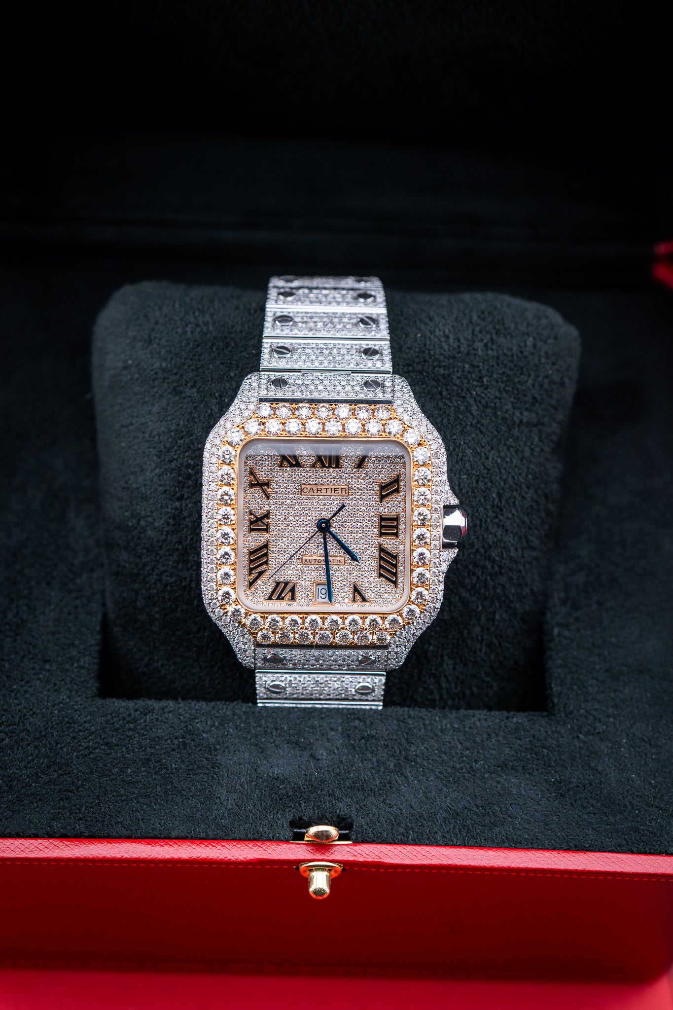 Cartier Santos XL Two-Tone – Full Bustdown VS+ Natural Diamonds