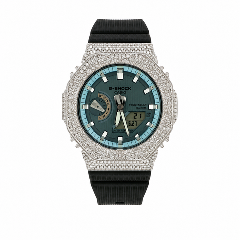 Custom Iced Out G-Shock | Ice Blue Dial | GBM-2100