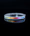 14K White Gold Rainbow Sapphire & Diamond Bangle – 4.73ct Sapphires / 0.88ctw Natural Diamonds