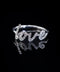 14K White Gold Love Script Diamond Pavé Ring, 0.15 CTW, Size 7