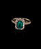 10K Yellow Gold Green Sapphire & Diamond Ring Size 6