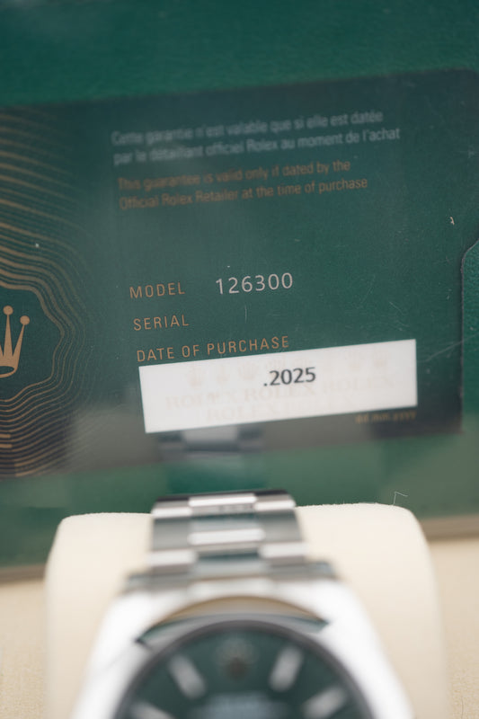 Rolex Datejust 41 Mint Green Dial 126300 – Brand New Complete Set (2025)