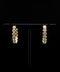 14K Yellow Gold Mini Diamond Fancy Hoop Earrings – 1.00 CTW – 1 Inch – 9g