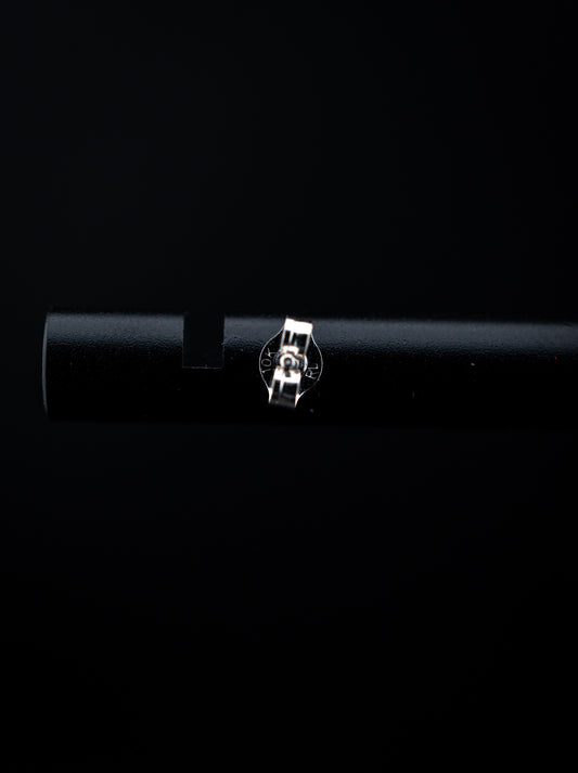 10K White Gold 6mm Blue Topaz Stud Earrings