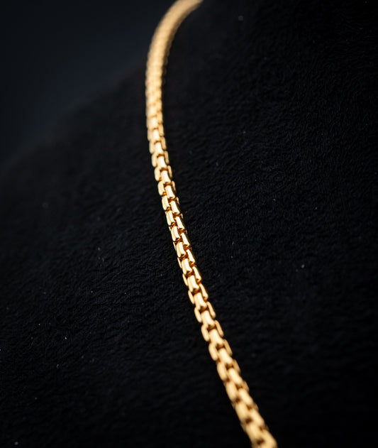 18K Yellow Gold Venetian Box Chain Necklace – 18” – 21.5g