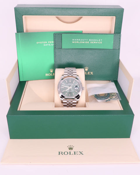 Rolex Datejust 41 126300 - Mint Green Dial, Smooth Bezel, Jubilee Bracelet