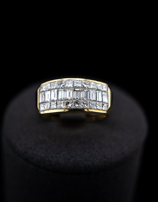 18K Yellow Gold Diamond Ring – 2.00 CTW VS F-Color – Size 6.5 – 9.3g