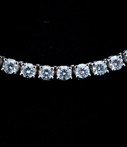 18K White Gold Lab Diamond Tennis Chain Necklace – 15.93 CTW VVS2 D-F, 3.5mm, 16.5”