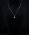 14K White Gold Blue Sapphire & Diamond Flower Motif Pendant Set – 0.25 CTW