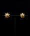 10K White Gold Citrine Flower and Diamond Stud Earrings – 0.25 CTW