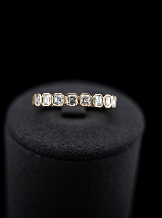 10K Yellow Gold Lab Diamond Infinity Ring – 2.40 CTW Asher Cut – Size 6.5 – 2.82g