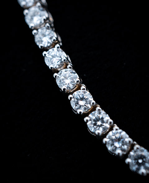18K White Gold Lab Diamond Tennis Chain Necklace – 15.93 CTW VVS2 D-F, 3.5mm, 16.5”