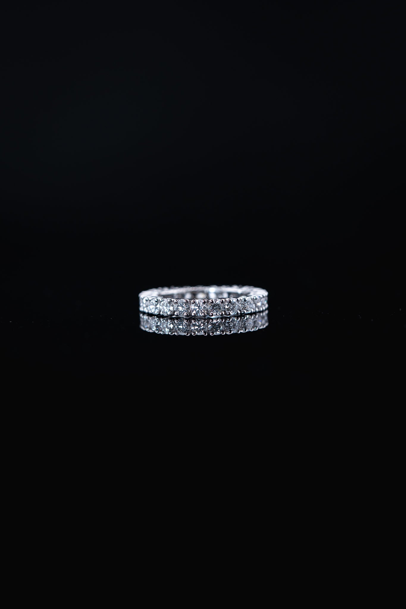 10K White Gold Lab Diamond Round Eternity Band Ring – 2.04 CTW – Size 6