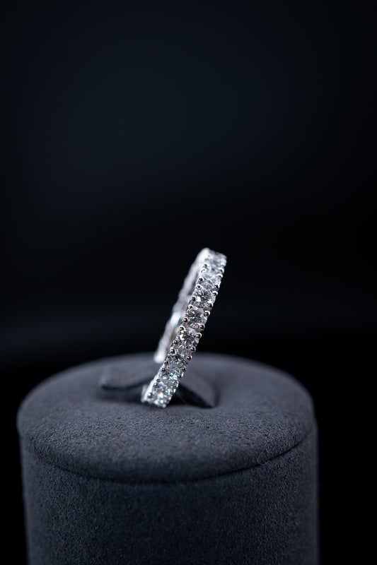 10K White Gold Lab Diamond Round Eternity Band Ring – 2.04 CTW – Size 6