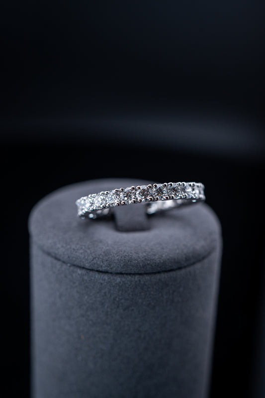 10K White Gold Lab Diamond Round Eternity Band Ring – 2.73 CTW – Size 9.5