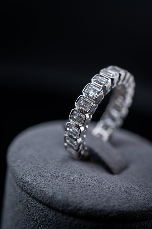 10K White Gold Lab Diamond Round Cut Eternity Band – 2.40 CTW – Size 6