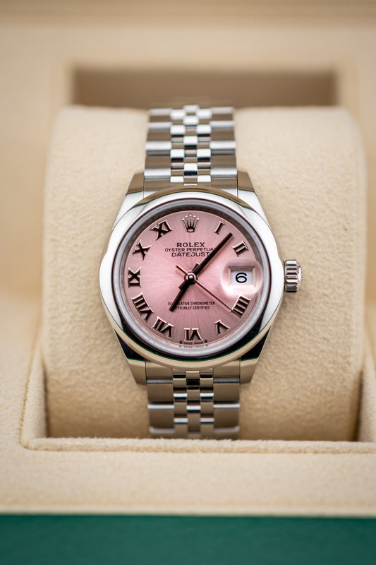 Rolex Datejust 28mm Pink Roman Dial 279160 (2024) – New Complete Set