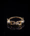 10K Yellow Gold Chain Link Diamond Ring Size 7