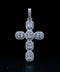 14K White Gold Diamond Cross Pendant – 2.40 CTW – Micro Pave