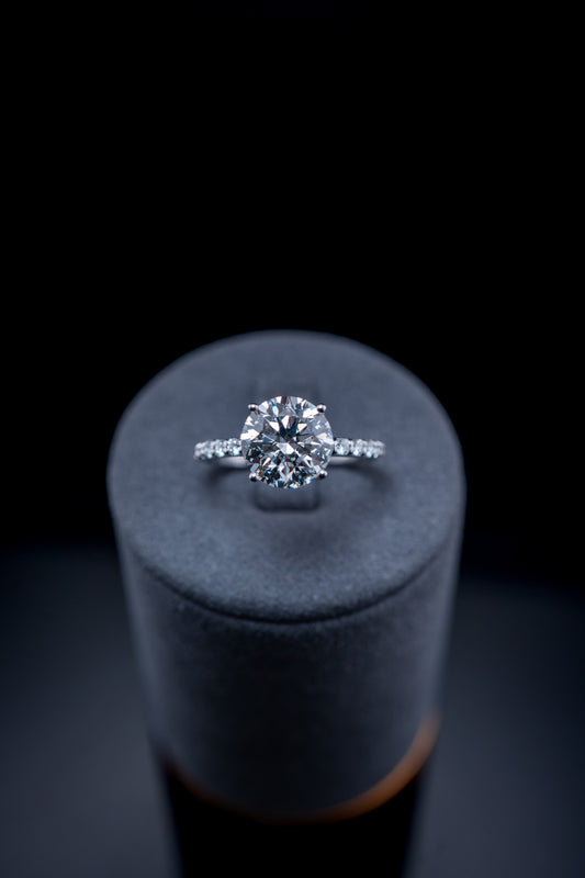 14K White Gold Lab Diamond Engagement Ring – 3.35 CTW – Size 7