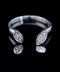 14K White Gold Split Leaf Diamond Ring, 0.10 CTW, Size 6
