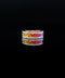 14K Yellow Gold Rainbow Sapphire & Diamond Ring