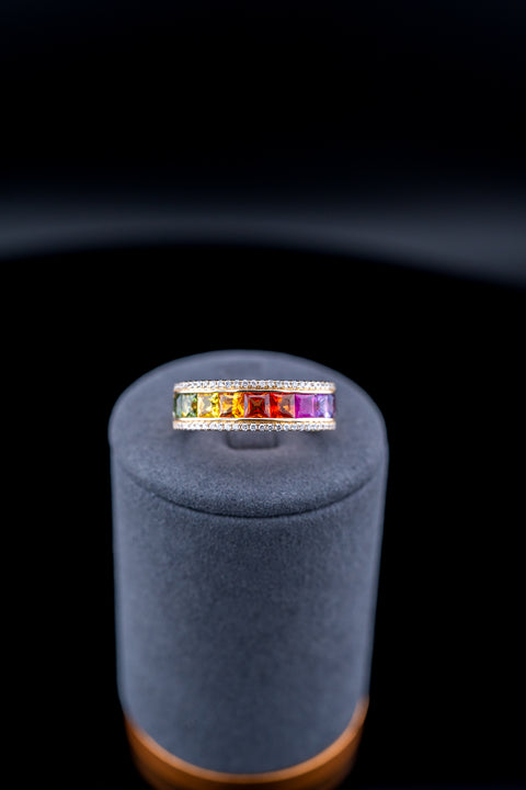 14K Yellow Gold Sapphire & Diamond Ring – 3.03ct Sapphires / 0.27ctw Natural Diamonds